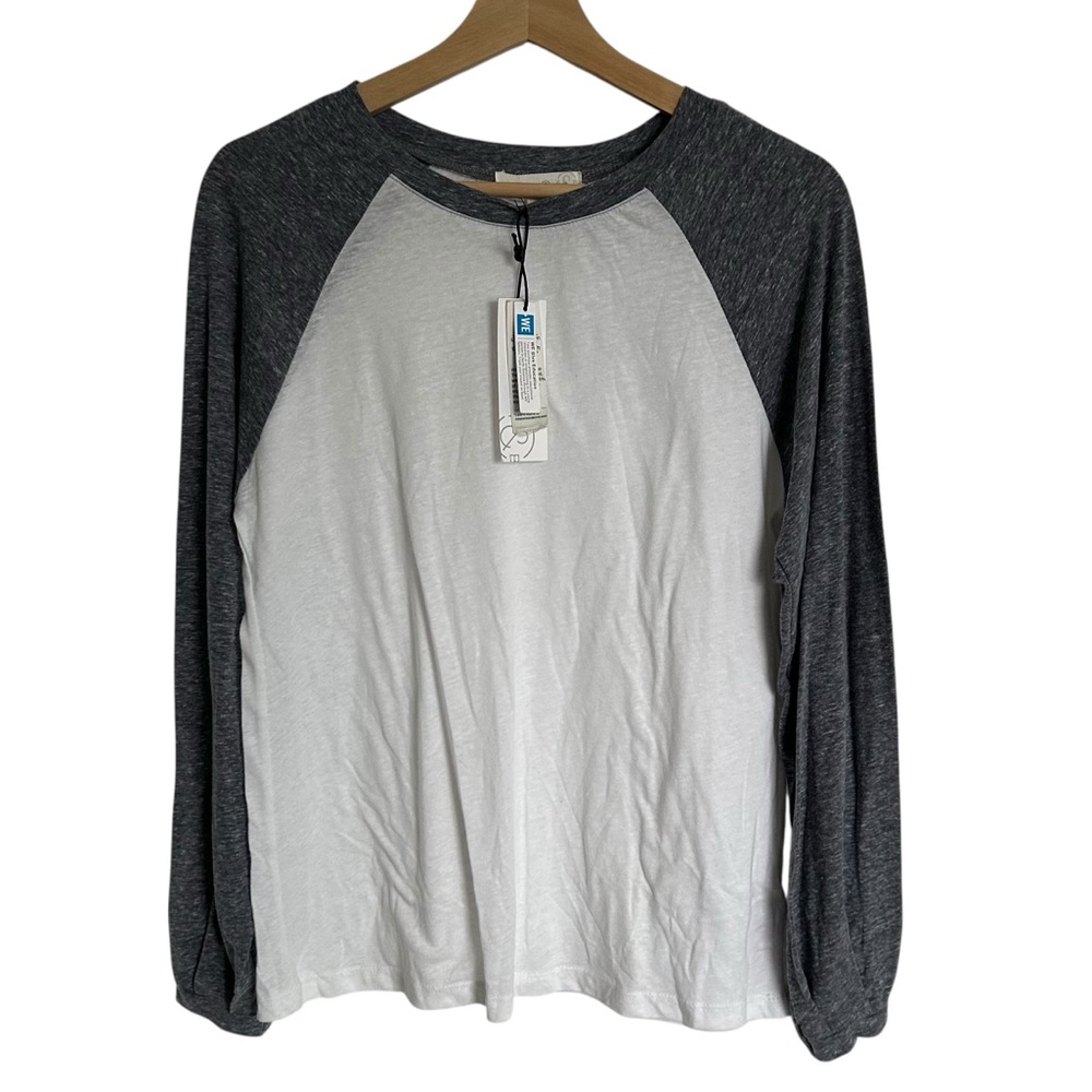 Treasure & Bond Baseball Tee Heather Gray & White XXS - NWT